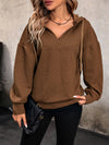 Perfee Drawstring Dropped Shoulder Long Sleeve Hoodie