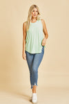 Tank Top Halter V-neck on lightweight Bulgari in Neon Lime