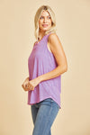 Tank Top Halter V-neck on lightweight Bulgari in Navy/N.Pink