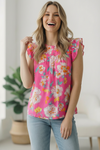 In a Tropical Daydream Pink Blouse