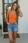 Sun Soaked Days Ribbed Tank in Orange