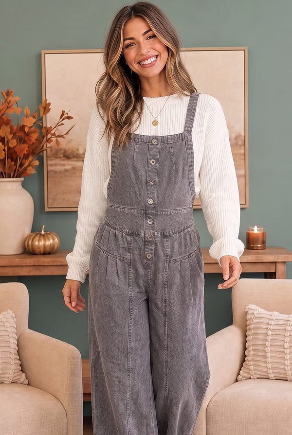 Just Darling Wide Leg Denim Overall