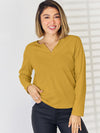 Notched Long Sleeve T-Shirt