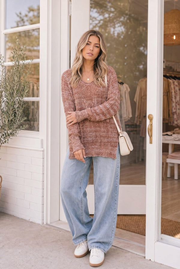 Cinnamon Spice Knit Sweater Top