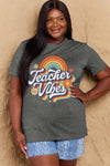 Simply Love Full Size TEACHER VIBES Graphic Cotton T-Shirt