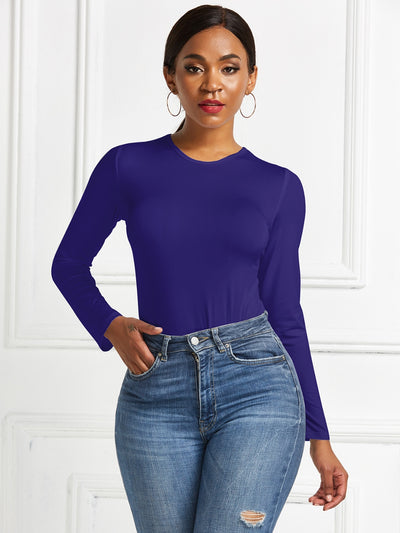 Round Neck Long Sleeve Bodysuit