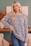 Cozy Days Distressed Marled Knit Sweater
