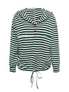 Drawstring Striped Long Sleeve Hoodie