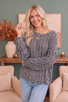 Rainy Weather Cable Knit Sweater in Heathered Purple