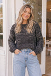 Campfire Marled Knit Sweater in Black