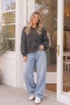 Campfire Marled Knit Sweater in Black