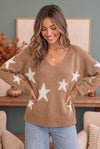 Reach For The Stars V Neck Sweater