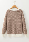 Striped Round Neck Long Sleeve Sweater