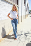 Judy Blue High-Rise Boyfriend Cuffed Hem Star Pocket Jeans