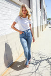 Judy Blue High-Rise Boyfriend Cuffed Hem Star Pocket Jeans