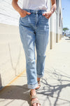 Judy Blue High-Rise Boyfriend Cuffed Hem Star Pocket Jeans