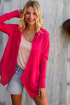 Coastal Breeze Coral Long Sleeve Open Cardigan Hoodie
