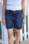 Judy Blue Dark Wash High Rise V-Front Shorts