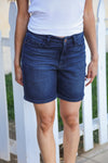 Judy Blue Dark Wash High Rise V-Front Shorts