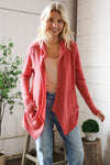 Chilling On A Sunday Thermal Draping Open Hoodie