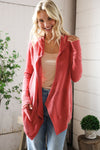 Chilling On A Sunday Thermal Draping Open Hoodie