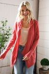 Chilling On A Sunday Thermal Draping Open Hoodie