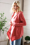 Chilling On A Sunday Thermal Draping Open Hoodie