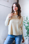 Meet You at the Bookstore Cream Ribbed Long Sleeve