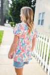 Perfect Find Ivory Floral Leaf Print Short Sleeve Babydoll Top