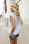 Put Together Blue V Neck Button Down Color Block Sweater Vest
