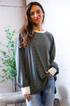 Greener Days Stripe Pullover with Ivory Cuffs
