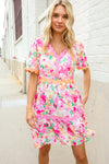 Beautiful You Rose Floral Print Ric Rack Trim Babydoll Dress