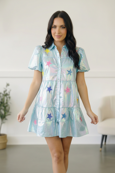 Nova Night Out Tiered Bubble Sleeve T Shirt Dress