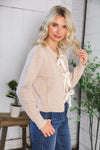 Fall Flirtations Bow Cable Knit Cardigan