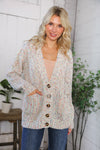 Cozy in Confetti Pocketed Button Cardigan