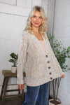 Cozy in Confetti Pocketed Button Cardigan