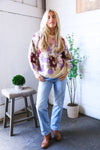 Cozy in Chaos Taupe Multi Print Design Sweater