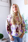 Cozy in Chaos Taupe Multi Print Design Sweater