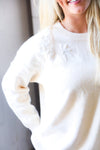 Mellow Musings Taupe Embroidered Sweater