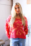 The Knit Fix Hot Pink Multi Chenille Pullover