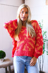 The Knit Fix Hot Pink Multi Chenille Pullover