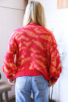 The Knit Fix Hot Pink Multi Chenille Pullover