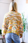The Knit Fix Yellow Multi Chenille Pullover