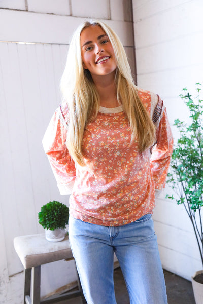 In the Flower Fields Oversized Floral Top