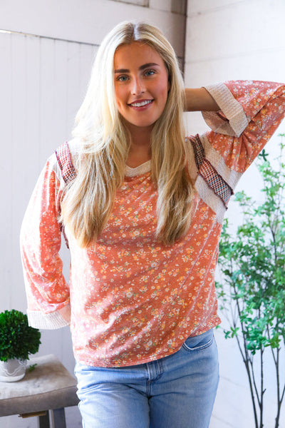 In the Flower Fields Oversized Floral Top