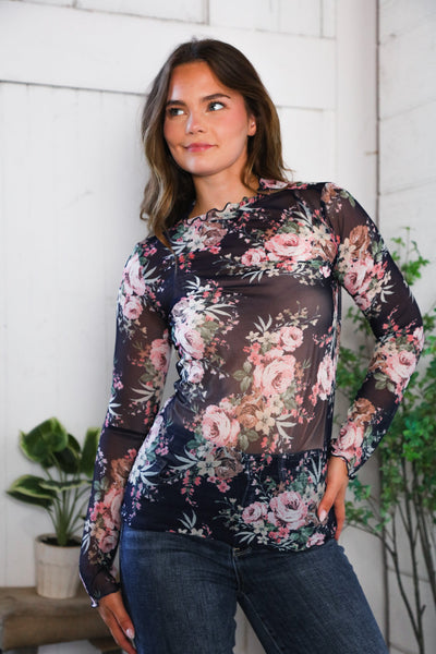 In a Dark Romance Sheer Blouse