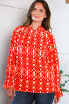 Red Hot Ruffles Woven Blouse