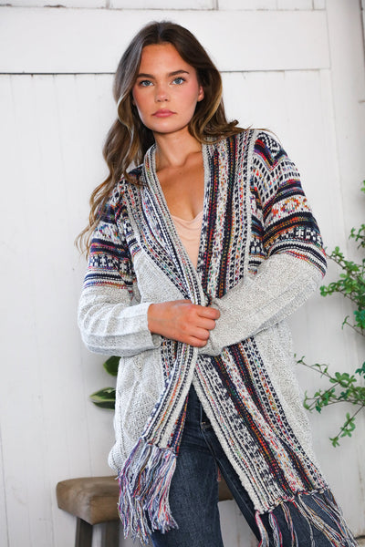 Fireside Fringe Multi Color Cardigan