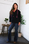 Glow Up Pink and Black Hooded Jacket
