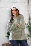 Falling Leaves Sage Pullover